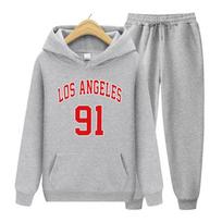 Men's Sports Suit Los Angeles 91 Usa City Letter Streetwear Mens Street Clothing Hoodies Oversize Crewneck Pullover Hoody S