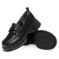 Loafer Moteriška Platforma Britų stiliaus Pavasariniai Batai Moteriški Block Heel Vidutinio kulno slydimo batai Moteriški 35