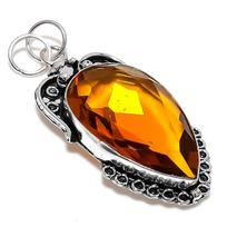 Natural Honey Topaz Gemstone Handmade 925 Sterling Silver Pendant 2.60  h6n20
