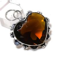 Natural Honey Topaz Gemstone Handmade 925 Sterling Silver Pendant 1.77  p1q65