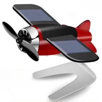 WTEMPO Solar Aroma Diffuser Aircraft Modeling Car Decoration Aluminum Alloy Rotating Aircraft Ornament Car Accessories raudona