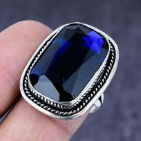 Natural London Blue Topaz Gemstone Handmade 925 Steling Silver Ring Size 8 h4J76
