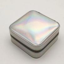 Women's Magic Color Laser Jewelry Box Portable Necklace Ring Earring Jewelry Box Mini Lipstick Jewelry Storage Box 10.5*10.5*5cm gray