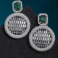 Earring Rhodium Plated Off White Geometruc Shaped Push Back Stud Earring Classic Dailies Jewellery For Girl And Women