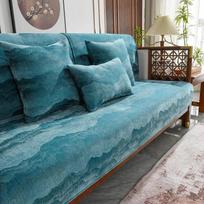 Şönil kaymaz kanepe kılıfı çin üç boyutlu yeşil dağ desen kanepe yastığı 4 sezon evrensel ev koruma Mat 70x70cm 1pcs