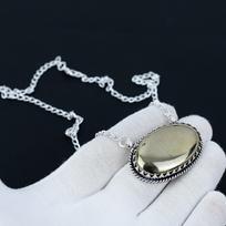 Apache Pyrite auksiniai brangakmenių papuošalų karoliai, natūralaus pirito 925 sterlingų sidabro žavūs karoliai, skirti vestuvėms, karoliai moterims dovanos 20