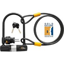 Bike U Lock with Cable | Via Velo Heavy Duty Anti-Theft Bicycle U Lock Sold Secure Silver 15mm Shackle Inner Dim 9 x 4.5 in with 10mm x 6Ft Length U Lock with Cable black