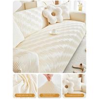 Cream Style Elastic Sofa Cover, All Inclusive, Universal Cover, Anti Cat Scratch Sofa Cover, All Season Universal Cover S white