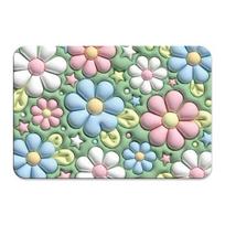 Floor Mat 3D Visual Effect Quick Drying 40x60cm Flower Pattern Bathroom Anti-slip C