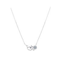 S925 sterling silver necklace whale foam necklace women's new exquisite small fresh diamond ins moonstone clavicle chain silver