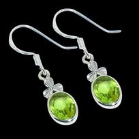 Natūralus peridoto brangakmenis rankų darbo 925 prabos sidabro auskaras 1.25  a4e67 white
