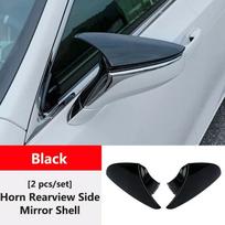 QHCP Automobilio galinio vaizdo veidrodėlio dangtelis Jaučio rago šoninis galinio vaizdo veidrodėlio korpusas ABS skirtas Lexus ES 200 260 300H 2018- išorės priedai Piano Black