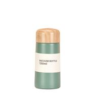 Cup Wood Grain Thermal Mug Heat and Cold Thermocup Vacuum Flask Thermos Travel Water Bottle 150ML žalia