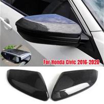 For Honda Civic 10th 2016 2017 2018   Car Rearview Side Mirror Cover Wing Cap Sticker Rear View Case Trim Carbon Fiber Carbon