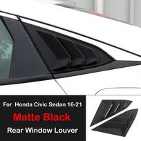 „Honda Civic 10th Gen 2016“ – sedano galinio šoninio lango žaliuzės Oro ventiliacijos angos kaušeliai gaubtai Apdailos žaliuzės anglies automobilių priedai matinė juoda spalva