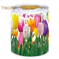 Gėlių biuletenio apvadas Tulpės gėlės apdailos apvadas Lengva klijuoti Mokyklos klasės lentos apdailos apvadas Dekoratyvinis popierius Flower pink