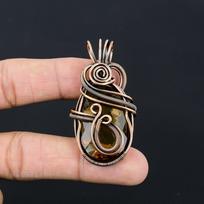 Amazing Smoky Topaz Gemstone Handmade Pure Copper Wire Wrapped Pendant Jewelry 2.40 Inches ruda