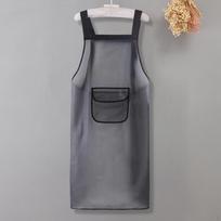 Fashion Kitchen Apron with Large Pocket Waterproof TPU Makeup for Restaurant 95cm