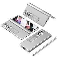 Prabangus nešiojamas stovas viso korpuso dėklas, skirtas Samsung Galaxy Z Fold4 Fold 3 Fold3 Fold 4 Zfold4 5G Ekrano stiklo apsauginės plėvelės dėklai for Samsung Z Fold 4