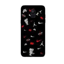Coque Maniacase pour Samsung Galaxy A8 2018 nike jordan blanc rouge fond noir juoda