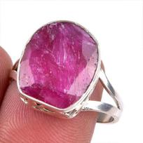 Red Ruby(Simulated) Gemstone Handmade 925 Sterling Silver Jewelry Ring S.8 I0H36