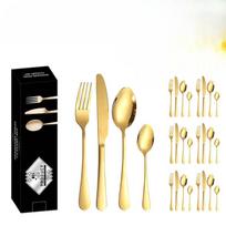Stainless Steel Tableware 24 Sets Knife Fork and Spoon Western Steak Knife Fork and Spoon 1010 Tableware Set 24set auksas