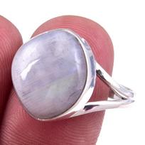Natural Rainbow Moon Stone Gemstone Handmade 925 Sterling Silver Ring S.10 d9r72 gray
