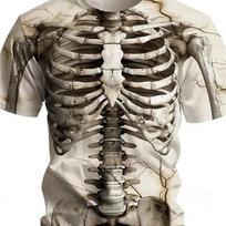 Vasaros Klasikiniai Drabužiai 3D Spausdinimas Šaunūs Kaukolės Skeletas Grafika Laisvalaikio Marškinėliai Gatvės Stilius Vyriškas T-shirt Trumpomis Rankovėmis Apvalus Kaklas Viršutiniai Drabužiai 5XL black