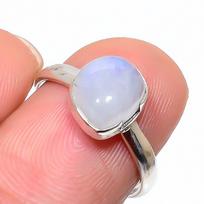 Natural Rainbow Moon Stone Gemstone Ethnic 925 Solid Silver Gift Ring S.8 j0V51 white