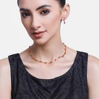 Estele Rose Gold austriškų krištolinių dizainerių karolių rinkinys moterims beige