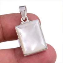 Natural Mother Of Pearl Gemstone Handmade 925 Solid Silver Pendant 1.50'' z2C52