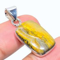 Natural Bumblebee Jasper Gemstone 925 Solid Sterling Silver Pendant 1.42  t8z87 yellow