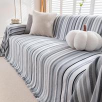 Cream Style Sofa Cover Cloth Four Seasons Universal Sofa Cushion Full Covered Armrest Cover Towel Non-Slip Anti-Scratching Seat Cushion 180X130 gray