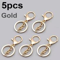 5/10pcs Lobster Clasps Lanyard Snap Hooks with Key Rings Metal Key Chain Lobster Claw Clip Hook for Keychains Jewelry DIY Crafts gray