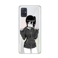 Sad Japanese Anime Girl For Samsung Galaxy A01 A11 A12 A22 A21S A31 A41 A42 A51 A71 A32 A52 A72 A02S Silicone Phone Case Samsung A01 white