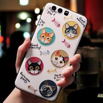 Cute Cat Cover For Huawei P30 P40 P20 Mate 10 20 Lite E Pro P Smart 2019 Honor 9A 9X 9C 9S 8X 10 Lite 20 10i 20i TPU Emboss Case Honor 20 blue