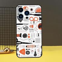 Siuvimo žirklės telefono dangtelis skirtas iPhone 12 13 Mini 11 14 Pro Max X XS XR Max 7 8 Plus SE minkštas dėklas Fundas iPhone 6 6s black
