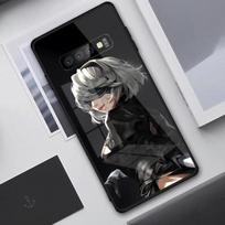 Cute Girl Nier Automata Phone Case For Samung A32 A51 A52 NOTE 10 20 S10 S20 S21 S22 Pro Ultra Black PC Glass Phone Cover Samsung S22