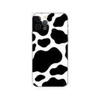 Spausdintas karvės rašto dėklas telefonui iphone 14 2020se 6 6s 7 8 plius x 10 XR XS 11 12 13 mini pro MAX juodas tpu galinis dangtelis iPhone 14 gray