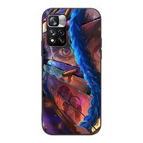 Arcane Game Cartoon Case for Xiaomi Redmi Note 9S 9 11 10 8 Pro 9C 9 K40 9A 7 8T 7A 9T Soft Silicone Coque Black Phone Cover Redmi Note 11 blue