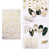 ers DIY Nail Decals with Backing for Fingernails and Toenails Decorations, Perfect Home Use Snowflake+Reindeer