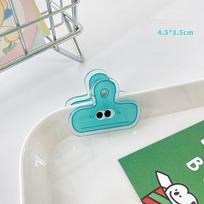 1pc Ins Transparent Acrylic Clip Tulip Tail Clip Note Folder Data File Cilp Food Packaging Seal Clip School Desk Accessories 4.5*3.5cm blue