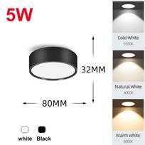 LED įleidžiami šviestuvai 110-265V LED prožektorius 15/25W Įleidžiamas LED šviestuvas LED lubų šviestuvas Paviršiuje montuojamas prožektorius Virtuvei, Parduotuvei Tricolor&Black
