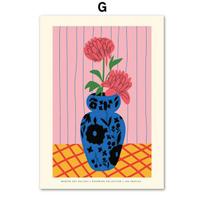 Tiger Cat Tulip Vase Heart Balloon Abstract Posters Wall Art Painting On Canvas Prints Wall Pictures For Pink Living Room Decor No Frame 21*30cm No Frame pink