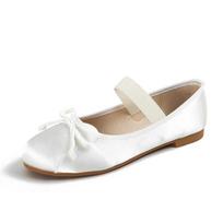 Vintage Bow with Shallow Mouth Flat Bottom Ballet Single Shoe Female Summer and Autumn 33