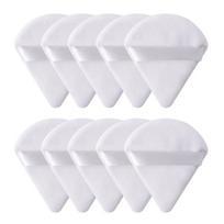 10/20Pcs Triangle Velvet Powder Puff Pizza Flours Mini Face Makeup Sponge Cosmetics Washable Lightweight Makeup Tool white