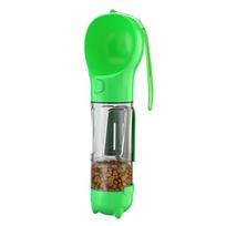 Dog Water Bottle Outdoor Portable Drinking Food Feeder For Small Medium Large Dogs Cats Puppy Poop Dispenser Labrador Supplies 300ml green