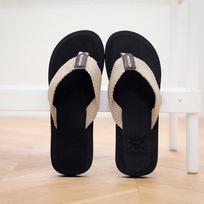 Breathable Flip Flops Men's Summer Slippers Outdoor Non Slip Fashion Men's Outer Beach Shoes Clip Foot Trend Sandals Soft 38 raudona