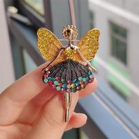 Diamond Smart Ballet Girl Brooch, Fashion Creative Cute Alloy Pin, Sweater Jacket Clothes Accessories Women