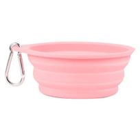 Foldable Dog cat Bowl Silicone Outdoor Pet singel Bowl Feeder Tableware Cat Pet Accessories travel and indoor use pet carry with gray